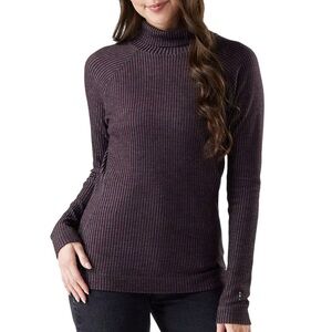 Women's Smartwool Thermal Merino Rib Long Sleeve Turtleneck Ice Fishin sz XL